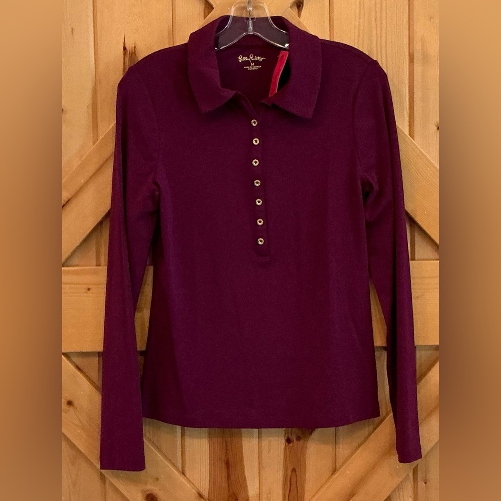 NWT Reema Long Sleeve Top in Amarena Cherry, Sz M